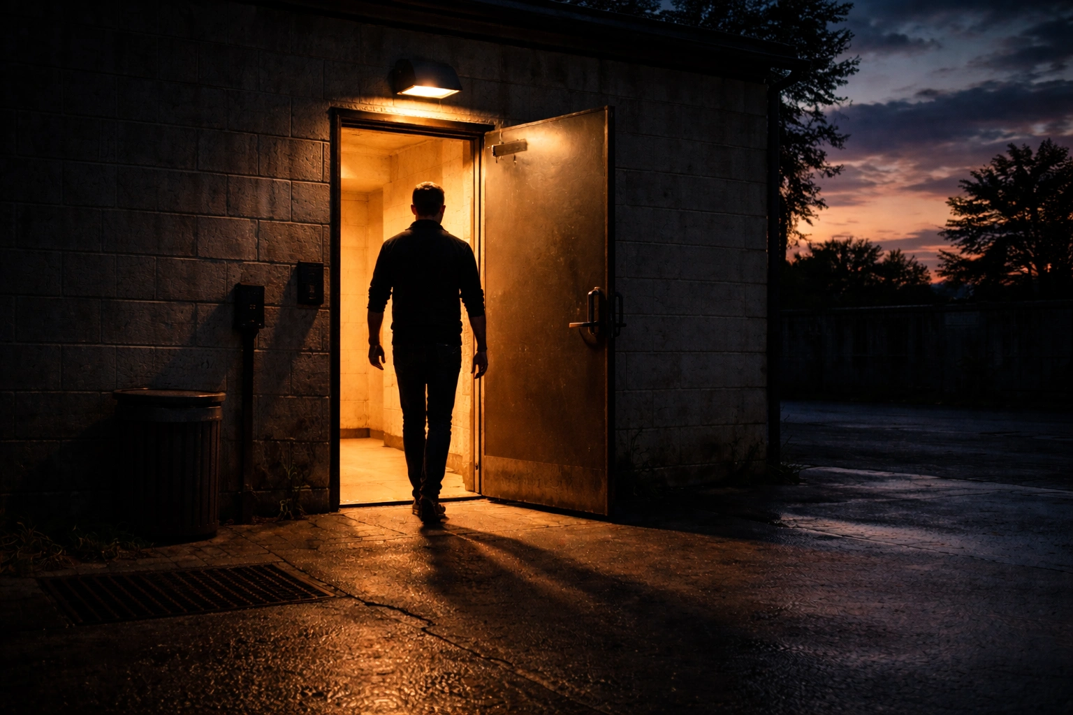 Jail release door at Ennis City Jail
